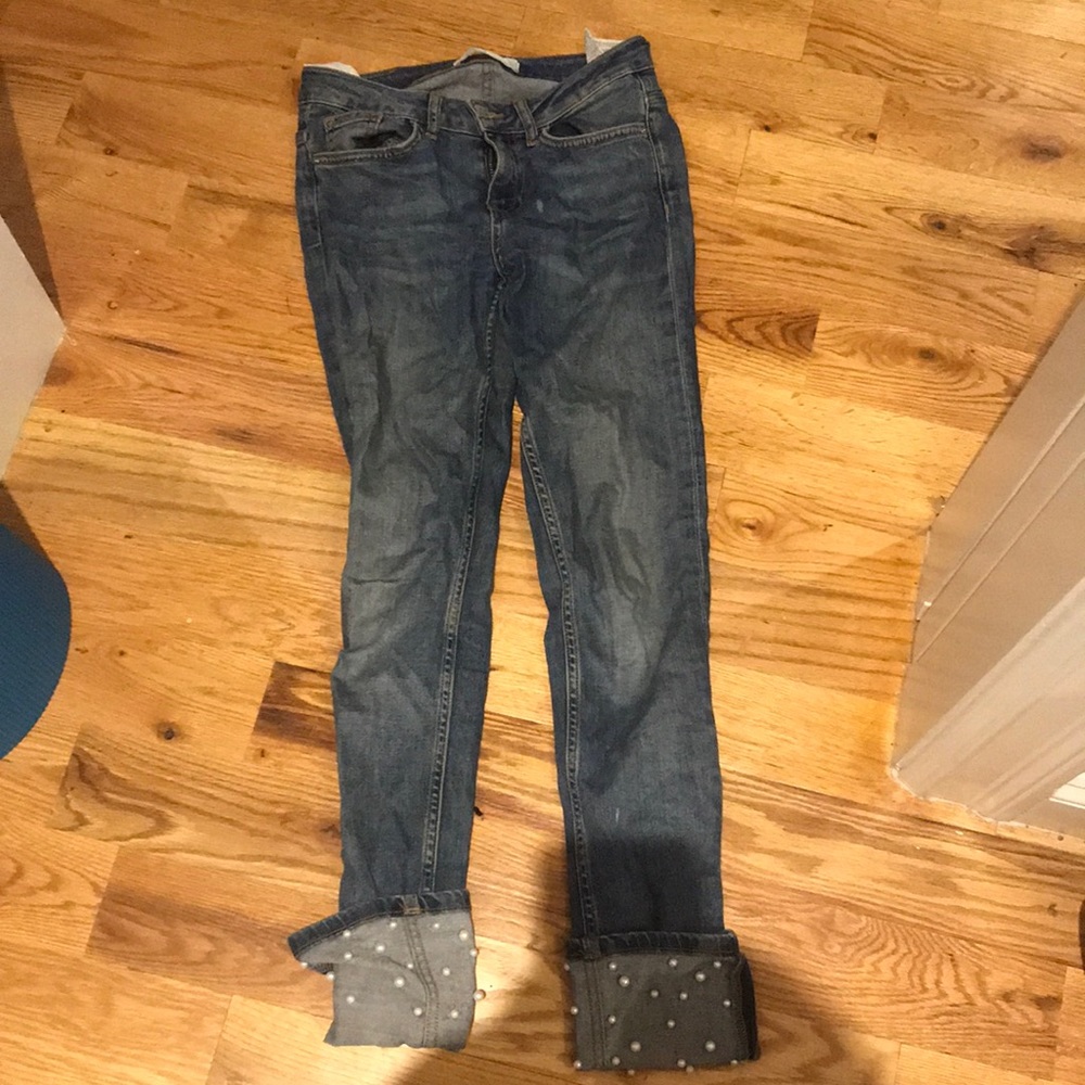 Zara Jeans with Pearl Detail